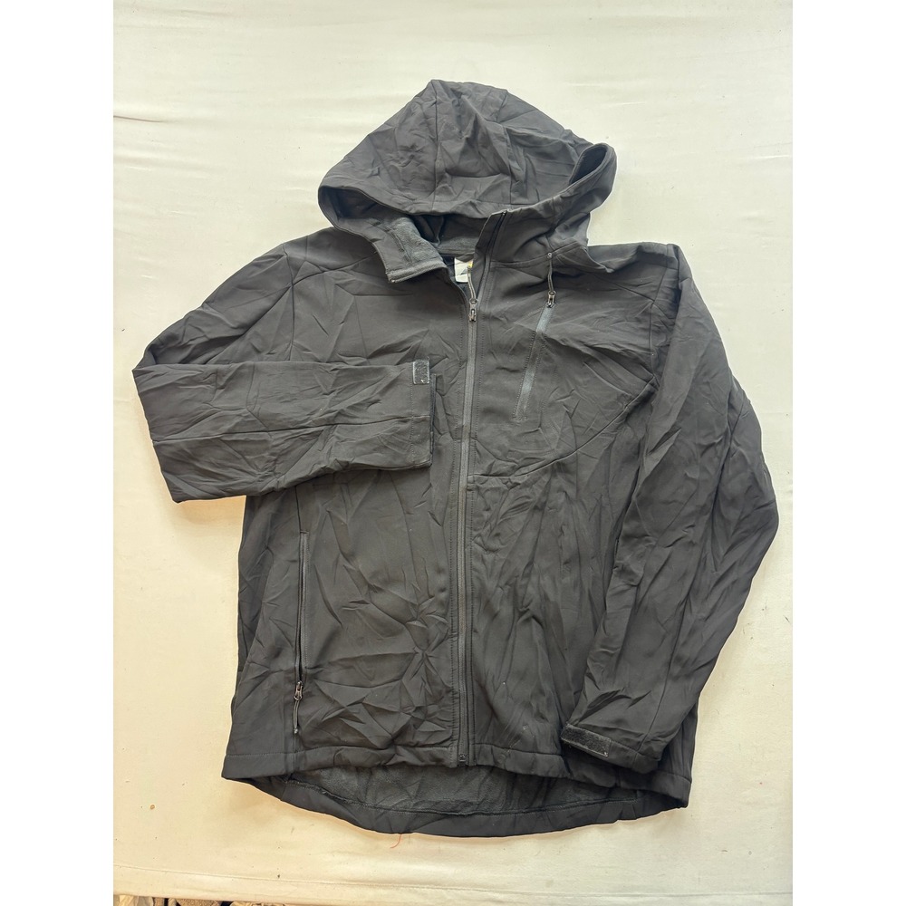 Colorado Outdoor Apparel Mens Black Softshell Fleece Lined Hooded Jacket Large